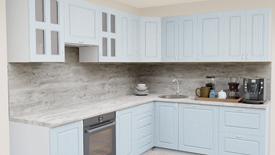 Кухня угловая Патина скай